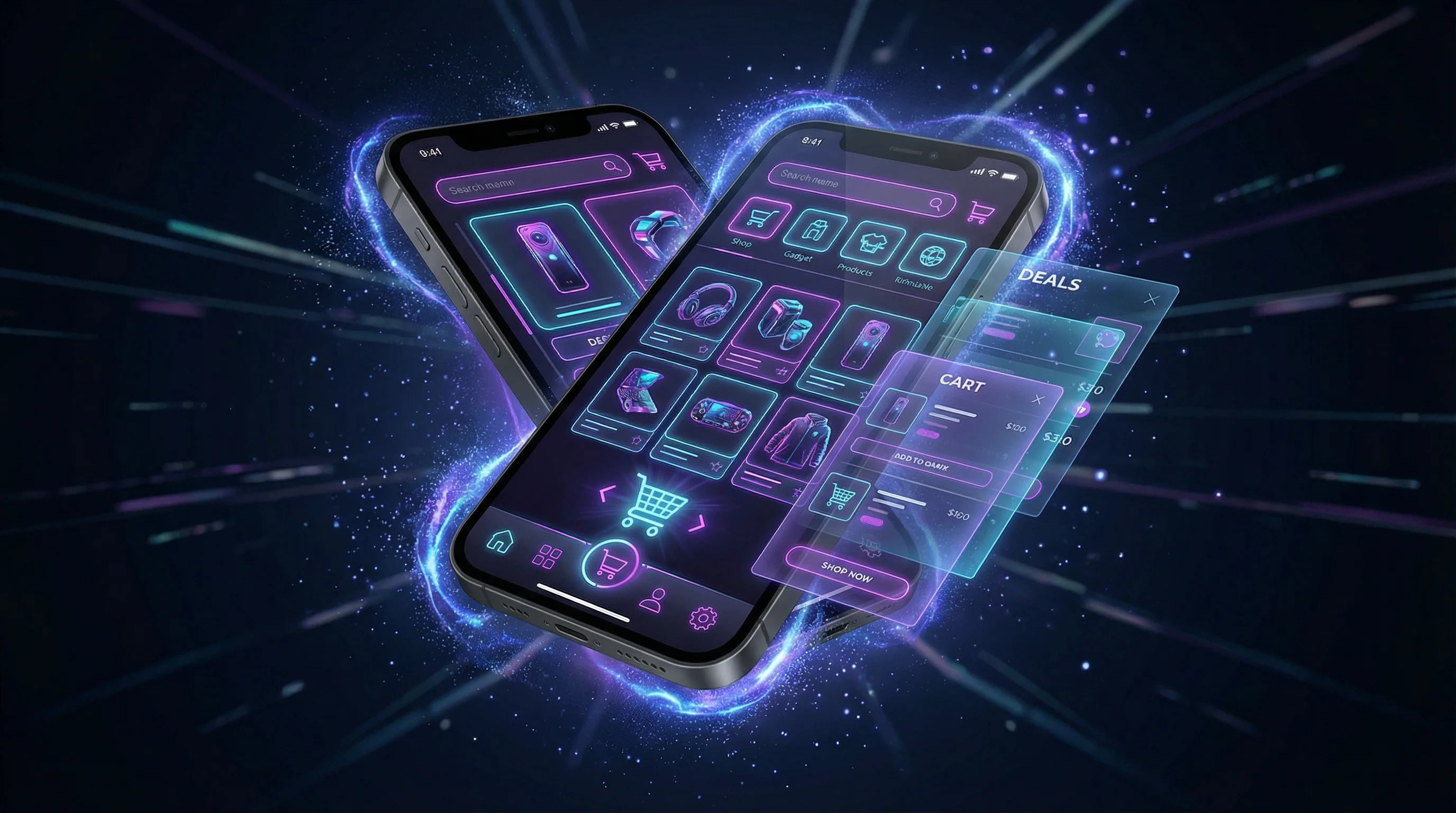 麻豆影视 | 麻豆周边应援好物 | 为你的偶像加油助力APP界面展示 - 赛博朋克风格移动端购物体验